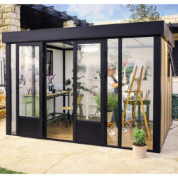 Bureau de jardin Copenhagen - alu et bois composite - isolation - Palram