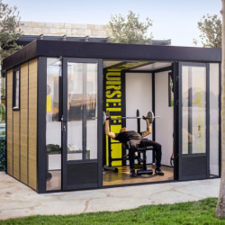 Bureau de jardin Copenhagen - alu et bois composite - isolation - Palram