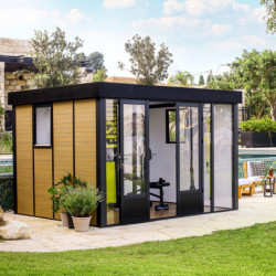 Bureau de jardin Copenhagen - alu et bois composite - isolation - Palram