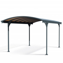 Carport Victoria 5000 en alu gris et polycarbonate bronze - Palram