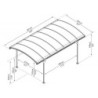 Carport Victoria 5000 en alu gris et polycarbonate bronze - Palram
