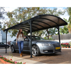 Carport Victoria 5000 en alu gris et polycarbonate bronze - Palram