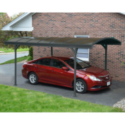 Carport Victoria 5000 en alu gris et polycarbonate bronze - Palram