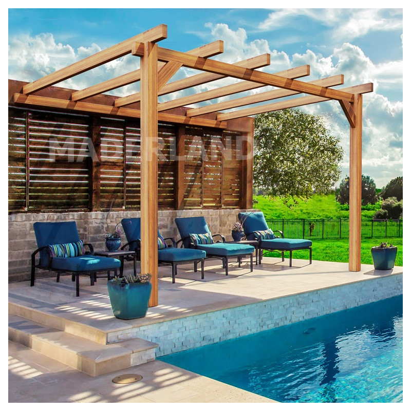 Pergola adossée 400x300cm - bois lamellé-collé - Andorra - Maderland