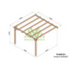 Pergola adossée 400x400cm - bois lamellé-collé - Andorra - Maderland
