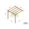 Pergola adossée 300x300cm - bois lamellé-collé - Cádiz - Maderland
