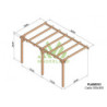 Pergola adossée 500x300cm - bois lamellé-collé - Cádiz - Maderland
