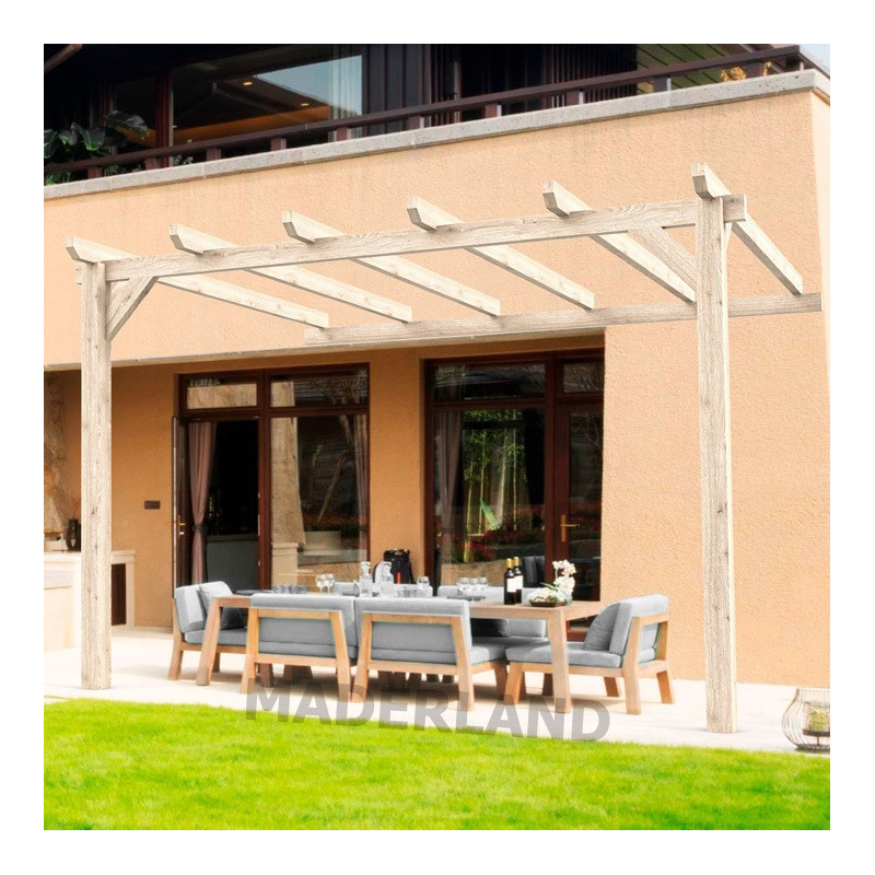 Pergola adossée 500x400cm - bois lamellé-collé - Cádiz - Maderland
