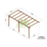 Pergola adossée 600x300cm - bois lamellé-collé - Cádiz - Maderland