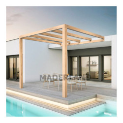Pergola adossée 300x300cm - bois lamellé-collé - Burgos - Maderland
