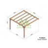 Pergola adossée 400x400cm - bois lamellé-collé - Burgos - Maderland