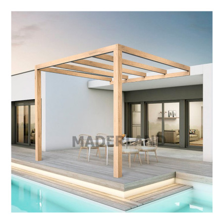Pergola adossée 500x300cm - bois lamellé-collé - Burgos - Maderland
