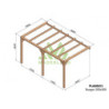 Pergola adossée 500x300cm - bois lamellé-collé - Burgos - Maderland
