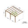 Pergola adossée 500x400cm - bois lamellé-collé - Burgos - Maderland
