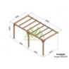 Pergola adossée 600x300cm - bois lamellé-collé - Burgos - Maderland