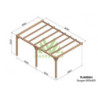 Pergola adossée 600x400cm - bois lamellé-collé - Burgos - Maderland