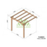 Pergola adossée 300x300cm - bois lamellé-collé - Palma - Maderland