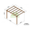 Pergola adossée 400x300cm - bois lamellé-collé - Palma - Maderland