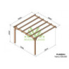 Pergola adossée 400x400cm - bois lamellé-collé - Palma - Maderland