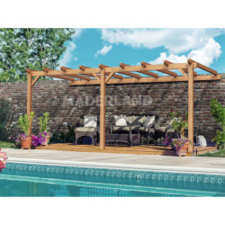 Pergola adossée 600x300cm - bois lamellé-collé - Palma - Maderland