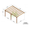 Pergola adossée 600x400cm - bois lamellé-collé - Sevilla - Maderland