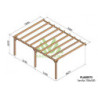 Pergola adossée 700x500cm - bois lamellé-collé - Sevilla - Maderland