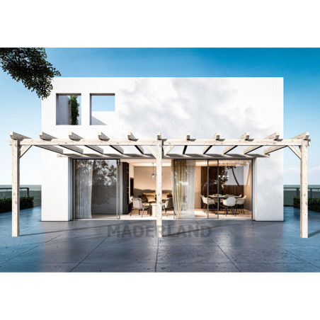 Pergola adossée 800x400cm - bois lamellé-collé - Sevilla - Maderland