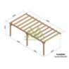 Pergola adossée 800x400cm - bois lamellé-collé - Sevilla - Maderland