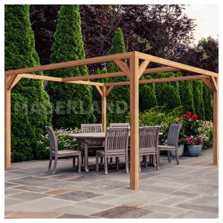 Pergola autoportante 400x400cm - lamellé-collé - Tarragona - Maderland