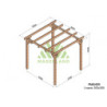 Pergola autoportante 300x300cm - lamellé-collé - Linares - Maderland