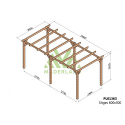 Pergola autoportante 600x300cm - lamellé-collé - Sitges - Maderland