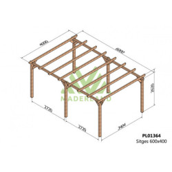 Pergola autoportante 600x400cm - lamellé-collé - Sitges - Maderland