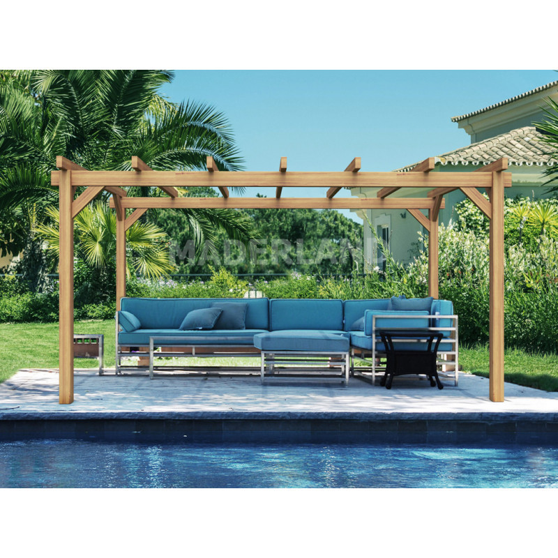Pergola autoportante 400x300cm - lamellé-collé - Valencia - Maderland