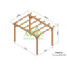 Pergola autoportante 400x300cm - lamellé-collé - Valencia - Maderland