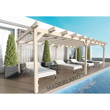 Pergola autoportante 500x400cm - lamellé-collé - Marsella - Maderland