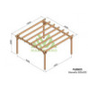 Pergola autoportante 500x500cm - lamellé-collé - Marsella - Maderland