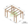 Pergola autoportante 500x300cm - lamellé-collé - Granada - Maderland
