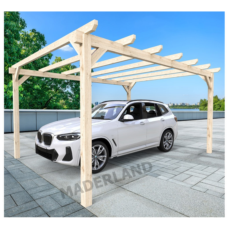 Carport autoportant 500x400cm - lamellé-collé - Badajoz - Maderland