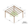 Pergola autoportante 420x420cm - traité autoclave - Madrid - Maderland