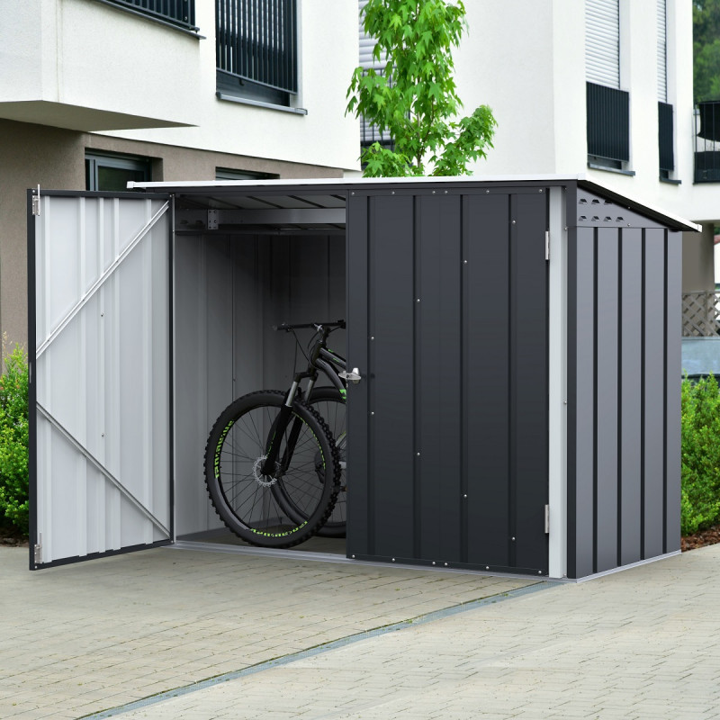Abri à vélos - acier galvanisé - anthracite - 2,05m² - Duramax