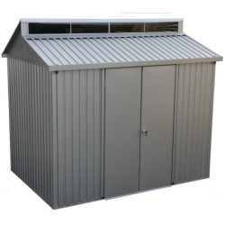 Abri en alu gris avec puits de lumière 4,33m² DURAMAX