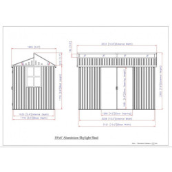 Abri en alu gris avec puits de lumière 5,33m² DURAMAX