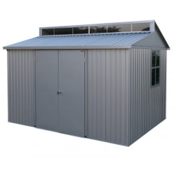 Abri en alu gris avec puits de lumière 7,27m² DURAMAX