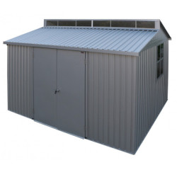 Abri en alu gris avec puits de lumière 7,27m² DURAMAX