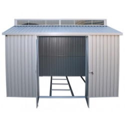 Abri en alu gris avec puits de lumière 7,27m² DURAMAX