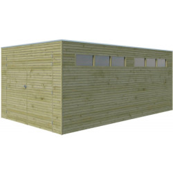 Garage Qube 15,3m² en bois traité autoclave 27mm Gardenas
