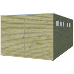 Garage Qube 15,3m² en bois traité autoclave 27mm Gardenas