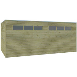 Garage Qube 15,3m² en bois traité autoclave 27mm Gardenas