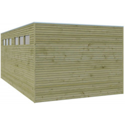 Garage Qube 15,3m² en bois traité autoclave 27mm Gardenas