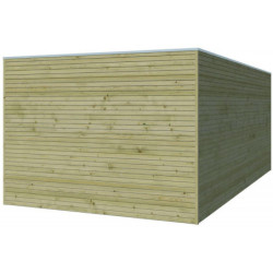 Garage Qube 15,3m² en bois traité autoclave 27mm Gardenas